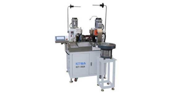 东莞瑞舟全自动穿护套端子机